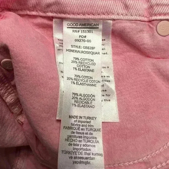 Good American Good Boy Straight Jeans In MineralRoseQuar Pink Size 6/28 - Picture 13 of 13